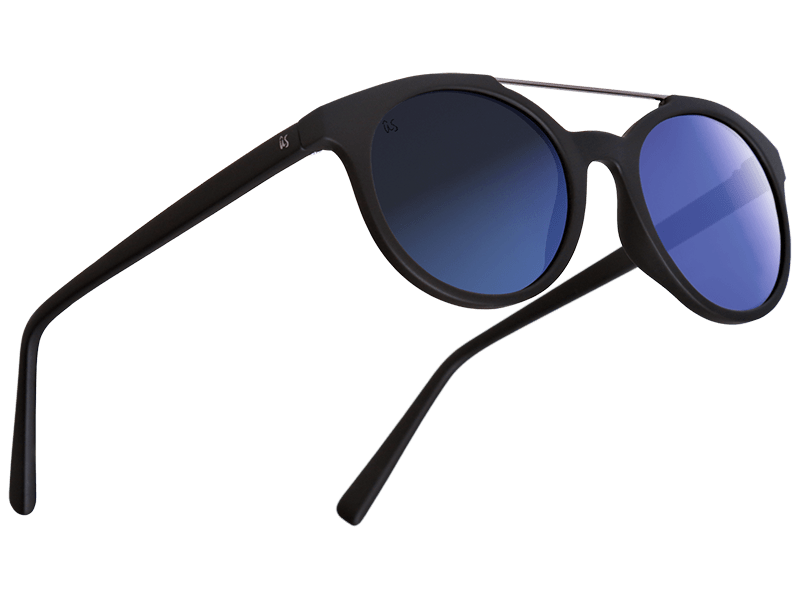 The Calix - Sunglasses in Matte Black Grey Blue Chrome #matte-black-grey-blue-chrome