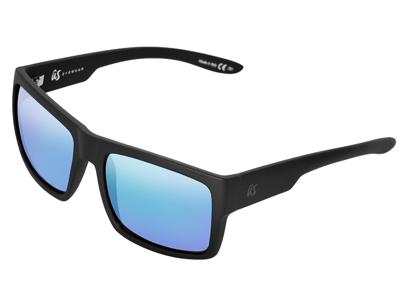 The Helios - Sunglasses in Matte Black Grey Blue #matte-black-grey-blue