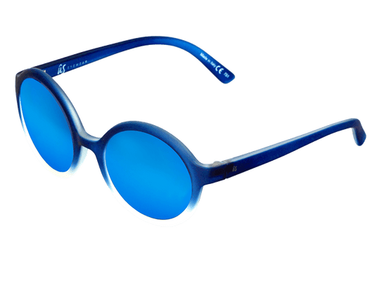 The Iris - Sunglasses in Matte Blue Fade To Crystal Blue Chrome #matte-blue-fade-to-crystal-blue-chrome