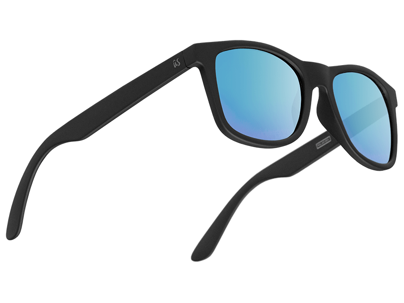 The Maty - Sunglasses in Matte Black Grey Blue Chrome #matte-black-grey-blue-chrome