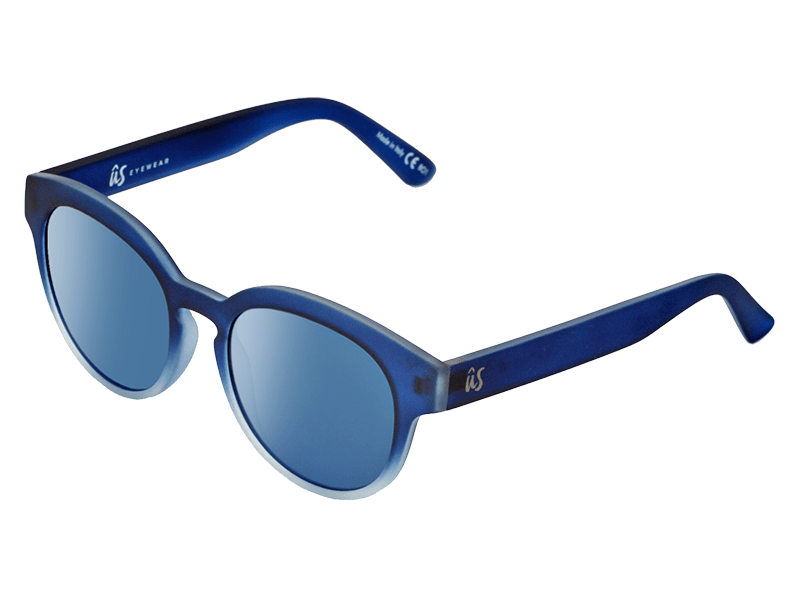 The Nathi - Sunglasses in Matte Blue Fade To Crystal Blue Chrome #matte-blue-fade-to-crystal-blue-chrome