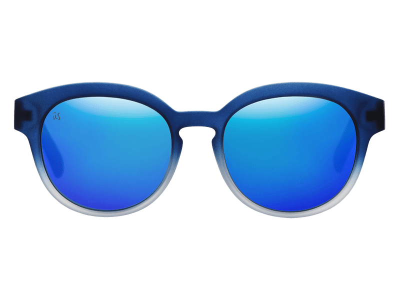 The Nathi - Sunglasses in Matte Blue Fade To Crystal Blue Chrome #matte-blue-fade-to-crystal-blue-chrome