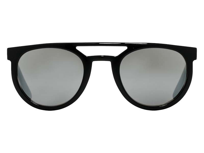 The Neos - Sunglasses in Gloss Black Grey Silver Chrome Lenses #gloss-black-grey-silver-chrome-lenses